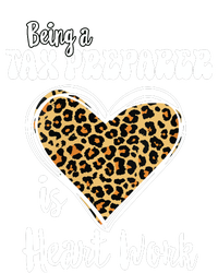 Being A Tax Preparer Is Heart Work Love Leopard Vday Vneck Womens Funnel Neck Pullover Hood