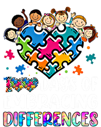 100 Days Of School Embracing Differences Autism Support Cool Gift T-Shirt