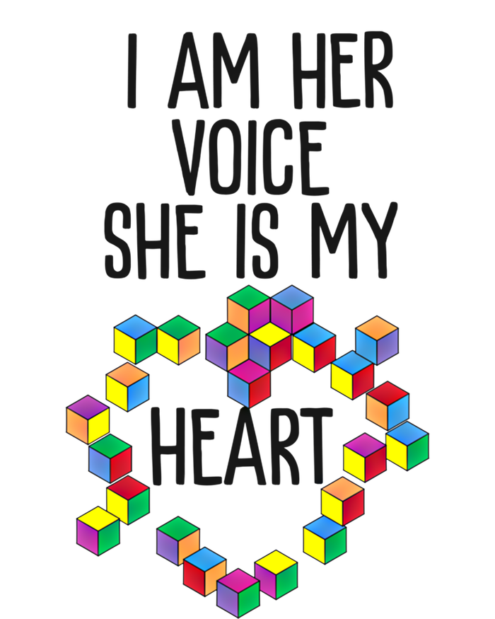 Autism Mom Mother Mama I Am Her Voice She Is My Heart Great Gift T-Shirt