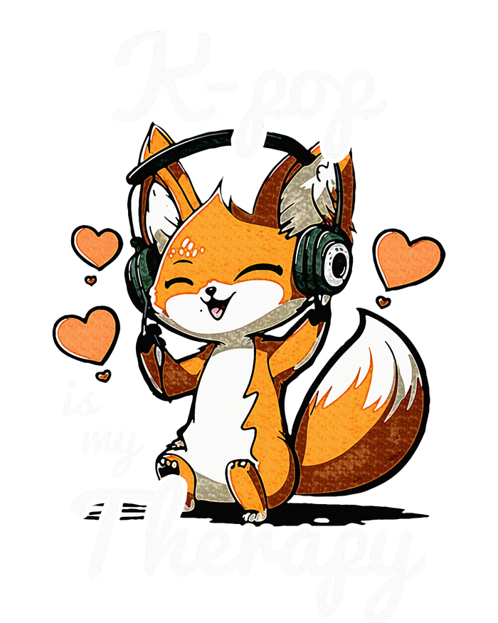 Kpop Is My Therapy Fox Korean Tie-Dye Long Sleeve Shirt