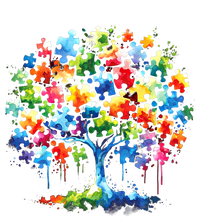 Autism Puzzles Tree Autism Awareness Autistic Support Cute Gift T-Shirt