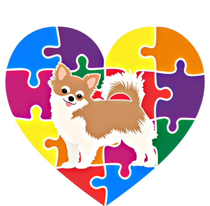 Autism Awareness Chihuahua Heart Valentines Day Puzzle Piece Cool Gift Toddler Sweatshirt