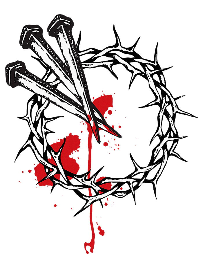 Jesus Crucifixion Crown Of Thorns With 3 Cross Nails T-Shirt