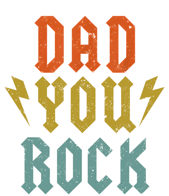 Fathers Day Funny Dad You Rock Guitar Vintage Adults T-Shirt