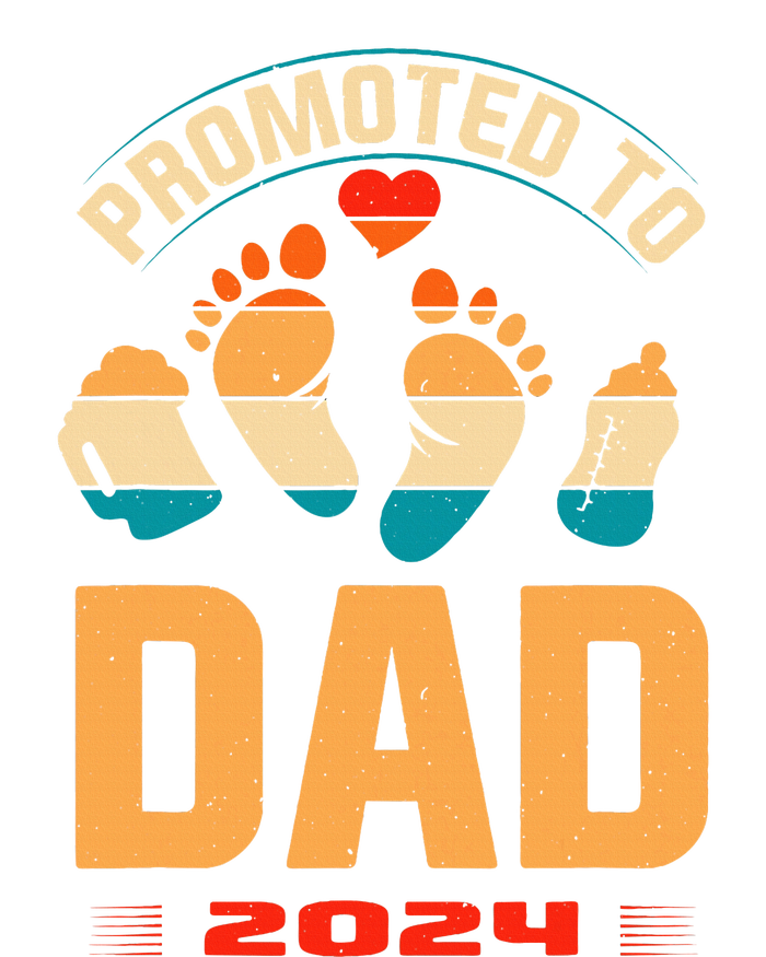 Promoted To Daddy 2024 Vintage Soon To Be New Dad Father Day T-Shirt