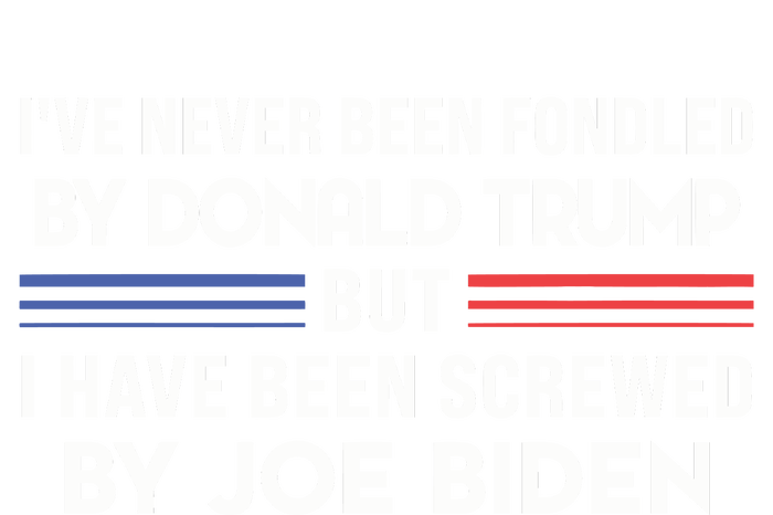 Never Been Fondled By Donald Trump But I Have Been Screwed By Joe Biden Funny Striped Beanie with Solid Band