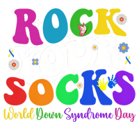 Groovy Rock Your Socks Down Syndrome Awareness Day Wdsd Striped Beanie with Solid Band