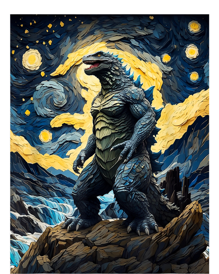 Japanese Monster Kaiju In Van Gogh Starry Night Tank Top