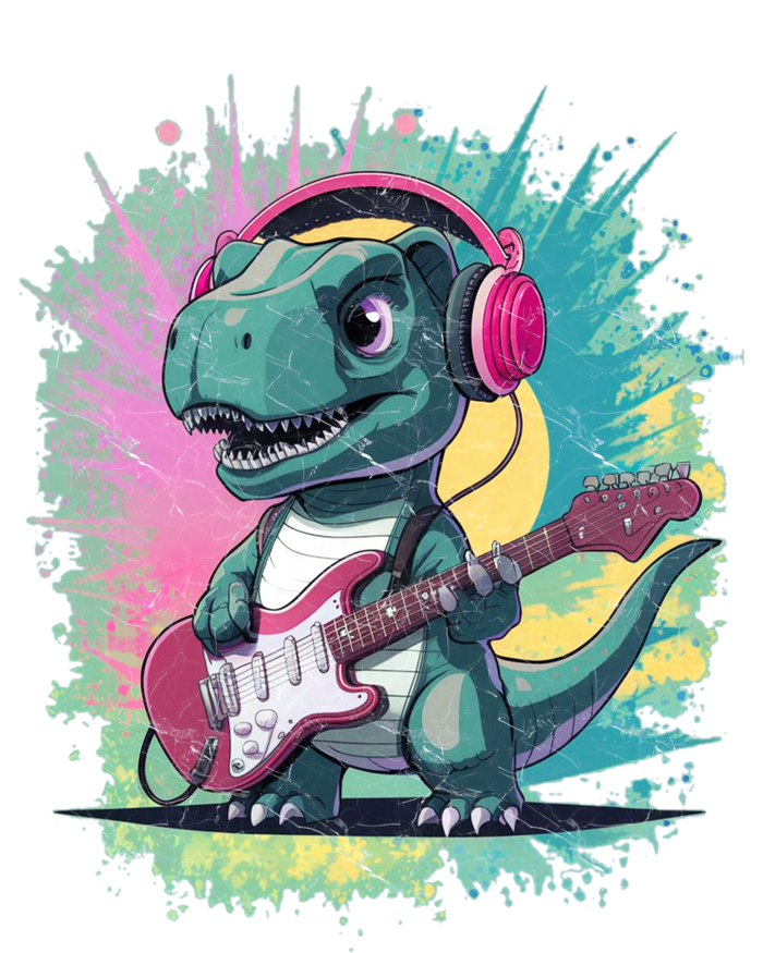 Cute Dinosaur Playing A Guitar T-Shirt