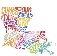 Louisiana State Map Mardi Gras T-Shirt