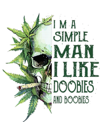 Skull I’M A Simple Man I Like Doobies And Boobies Women's V-Neck T-Shirt