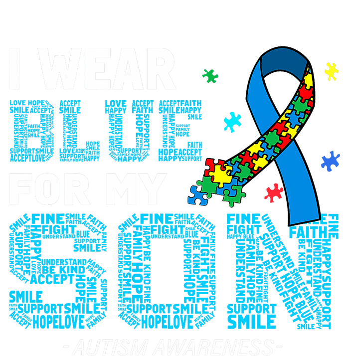 I Wear Blue For My Son Autism Awareness Month Sustainable Bucket Hat