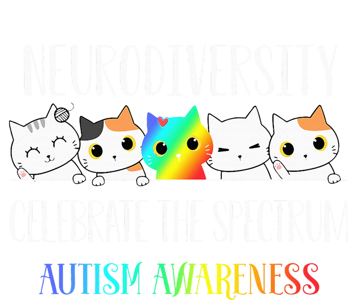 Autism Embrace Neurodiversity Celebrate The Spectrum Cat Flexfit Unipanel Trucker Cap