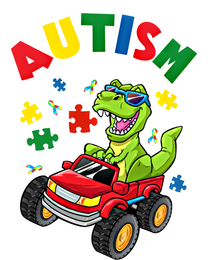 Monster Truck Trex Dinosaur Autism Awareness Gift Women's T-Shirt