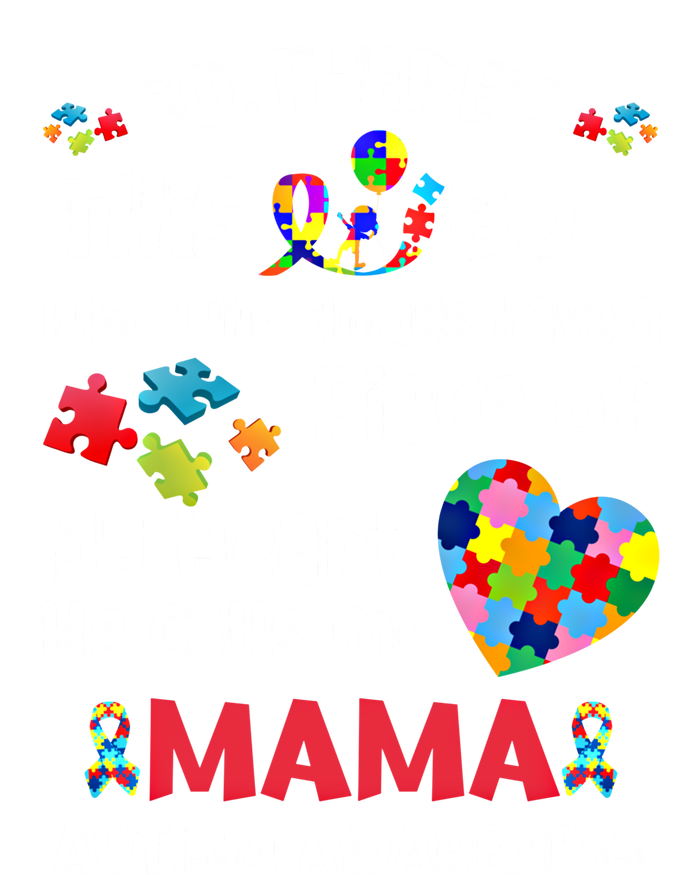 Autistic A Piece Of My Heart He Calls Me Mama Autism Gift Valucap Bio-Washed Visor