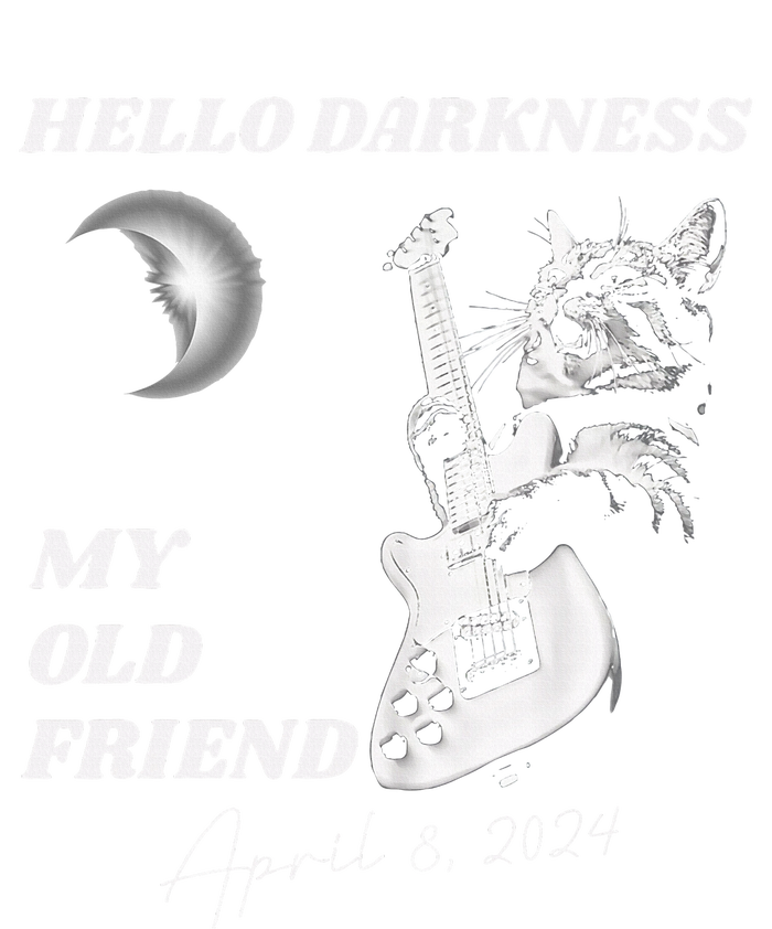 Hello Darkness Rock Cat Playing Guitar Solar Eclipse Legacy Cool Fit Booney Bucket Hat