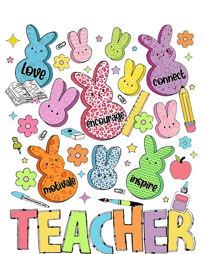 Retro Teacher Of Sweet Bunny Cute Teacher Easter Day Hoodie