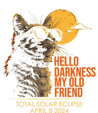 Cat Solar Eclipse Hello Darkness My Old Friend 8 April 2024 Kids Long Sleeve Shirt