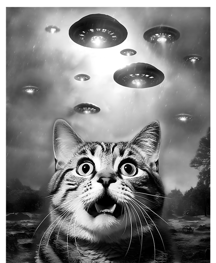 Funny Meme Cat Selfie With Alien Ufos Funny Cat Lovers Aliens Ufo T-Shirt