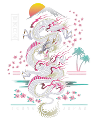 Japanese Tokyo Dragon Asian Inspired Retro 80’S Style Women's T-Shirt