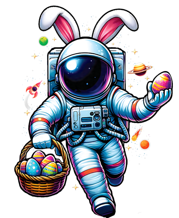 Happy Easter Day Bunny Egg Astronaut Space T-Shirt