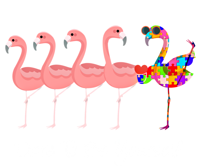 Dare To Be Yourself Autism Awareness Pink Flamingo Meaningful Gift Valucap Bio-Washed Visor