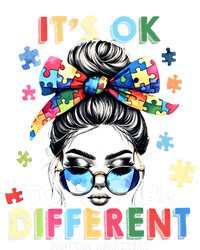 ItS Ok To Be Different Autism Awareness Messy Bun Gift Sustainable Knit Beanie