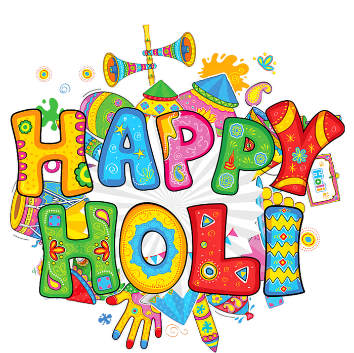 Happy Holi Indian Celebration Colors India Hindu Dry Zone Grid Polo