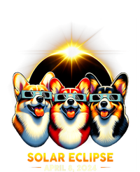 Solar Eclipse Corgi Wearing Glasses April 8 2024 Totality Women's Long Sleeve Flannel Pajama Set 