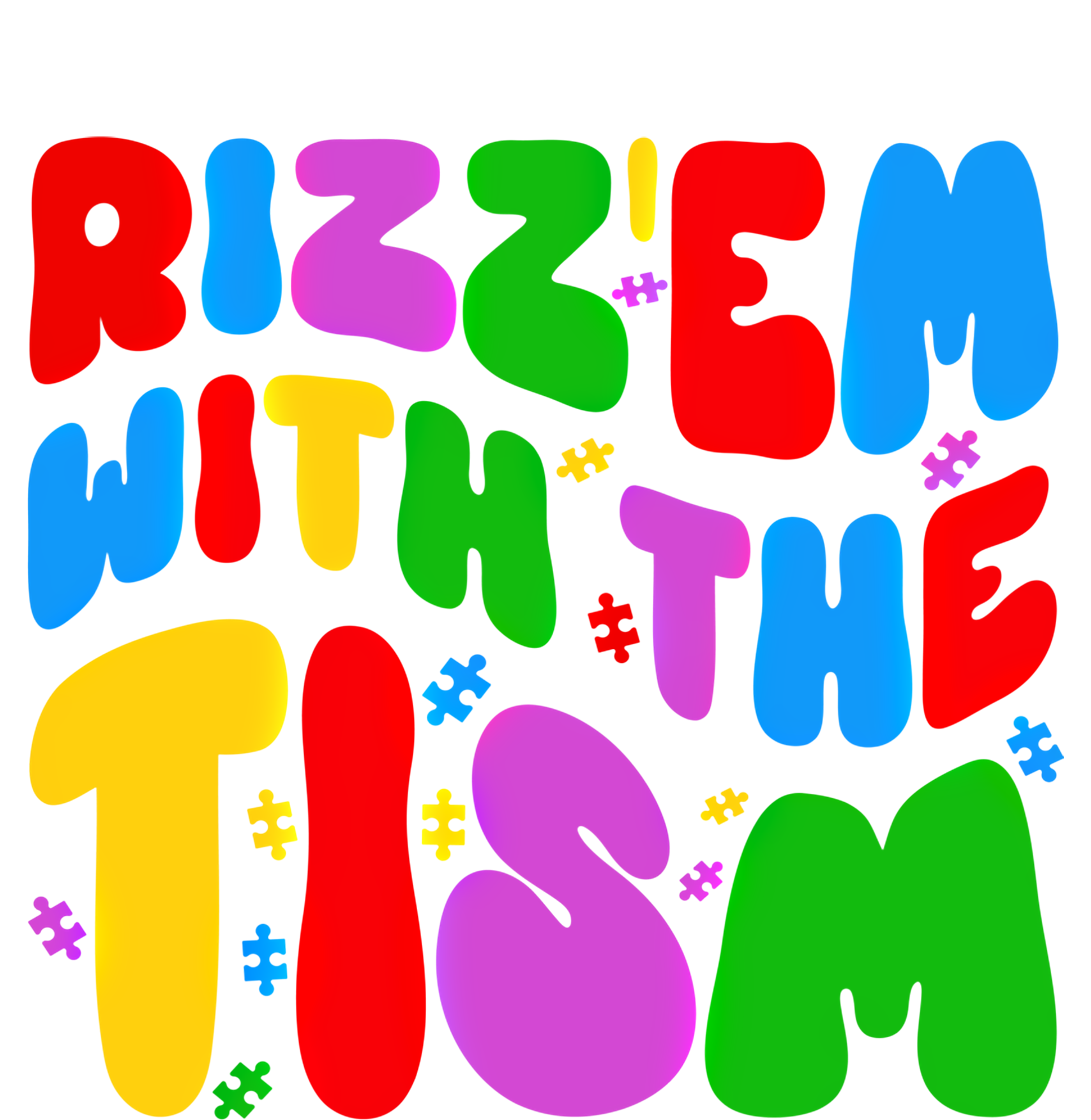 Funny Autistic Rizz RizzEm With The Tism Meme Autism Groovy Gift Kids Long Sleeve Shirt