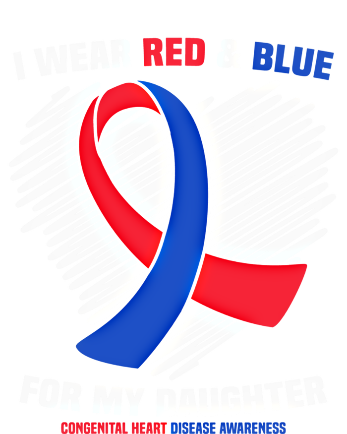 I Wear Red And Blue For My Daughter Chd Awareness Gift Long Sleeve Shirt