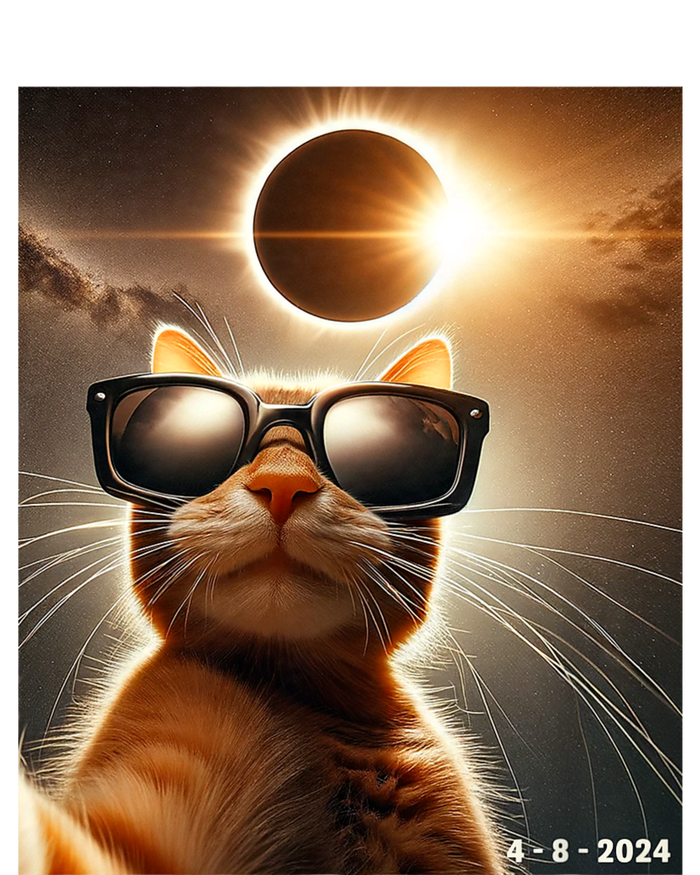 Cat Taking A Selfie With Solar 2024 Eclipse Wearing Glasses Toddler Sweatshirt