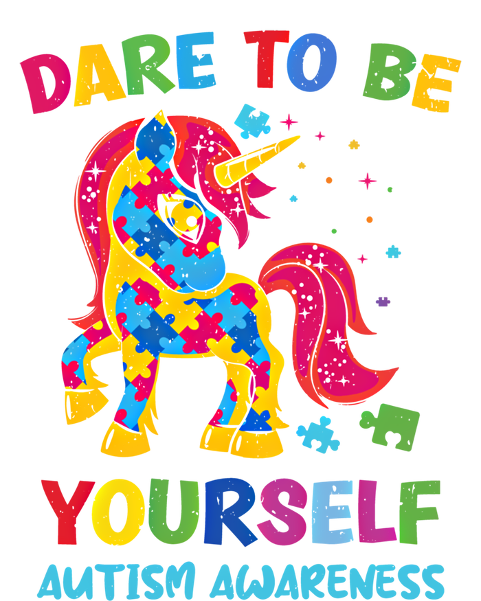 Dare To Be Yourself Unicorn Autism Awareness Gift Full-Length Apron With Pockets