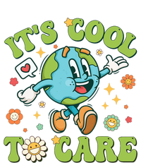 ItS Cool To Care Earth Day 2024 Retro Groovy Teacher Kids Long Sleeve Shirt