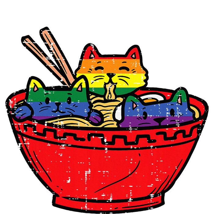 Cats In Ramen Anime Food L.G.B.T.Q Rainbow Flag G.A.Y Pride Ally 12 oz Stainless Steel Tumbler Cup