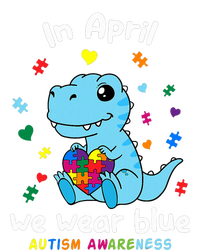 Baby Dino Autism April We Wear Blue Autism Awareness Month Kids Long Sleeve Shirt