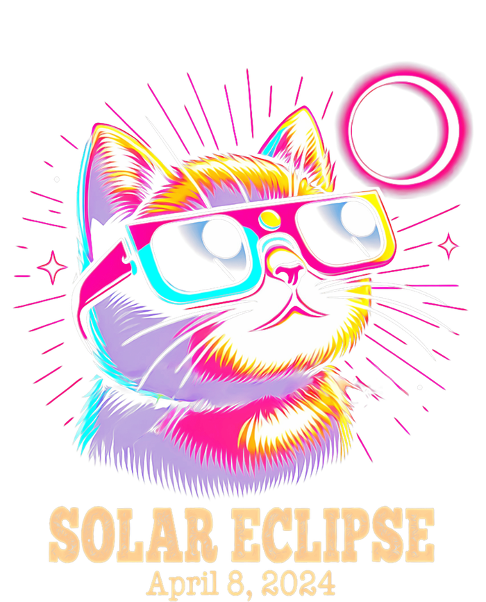 Cute Cat Total Solar Eclipse April 8 2024 Ladies Long Sleeve Shirt