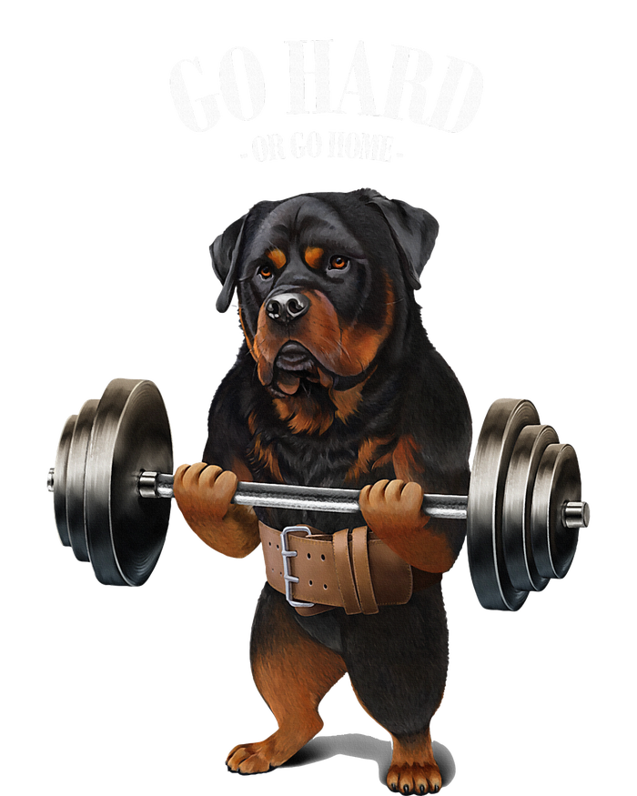 Rottweiler Dog Weightlifting In Fitness Gym Tall Hoodie