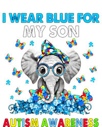 Elephant I Wear Blue For My Son Autism Awareness Cool Gift Striped Beanie with Solid Band