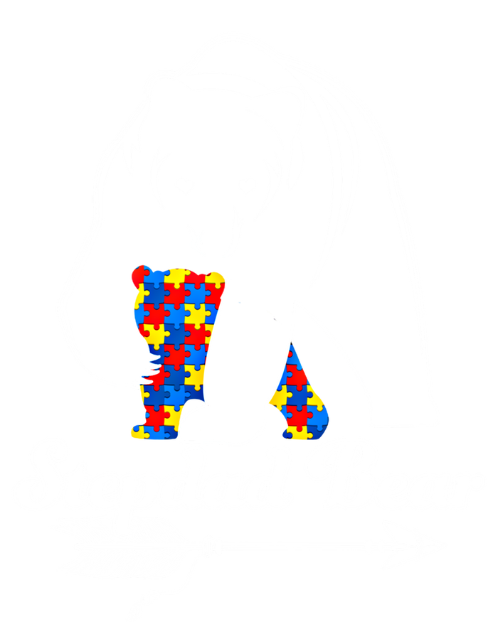 Proud Autism Stepdad Bear Autism Awareness Autistic Support Funny Gift T-Shirt