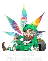 Kiss Me IM Highrish Leprechaun Weed Leaf St Patricks Day Sustainable Knit Beanie