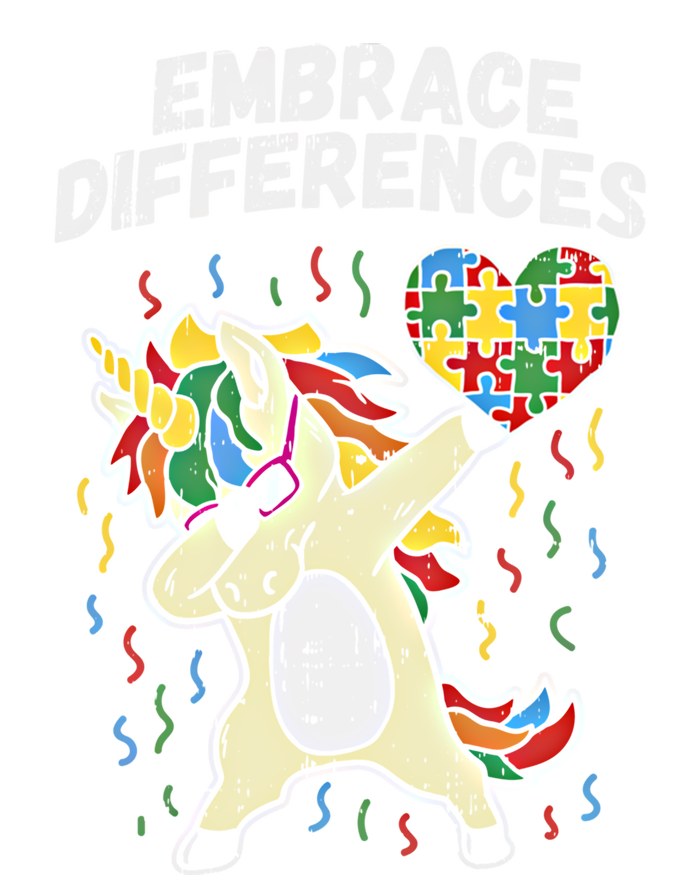 Embrace Differences Dabbing Unicorn Gift Autism Awareness Funny Gift Sustainable Knit Beanie