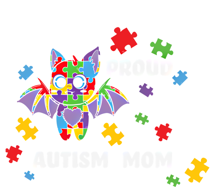 Proud Autism Mom Bat Gift Women's Racerback Tank