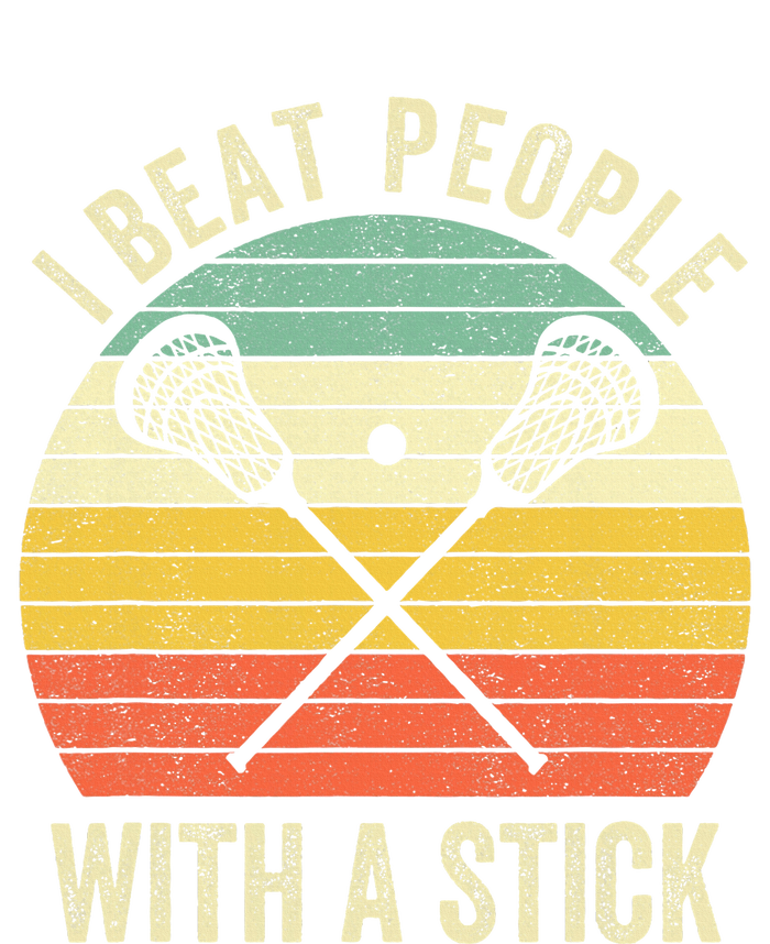 I Beat People With A Stick Funny Lacrosse Player Women's Crop Top Tee