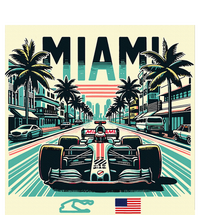 Formula Racing Open Wheel Car Retro Miami Circuit Usa Flag T-Shirt