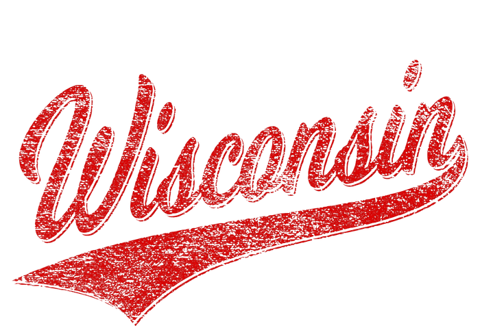 Wisconsin Varsity Script Classic Sports Jersey State Flag V-Neck T-Shirt