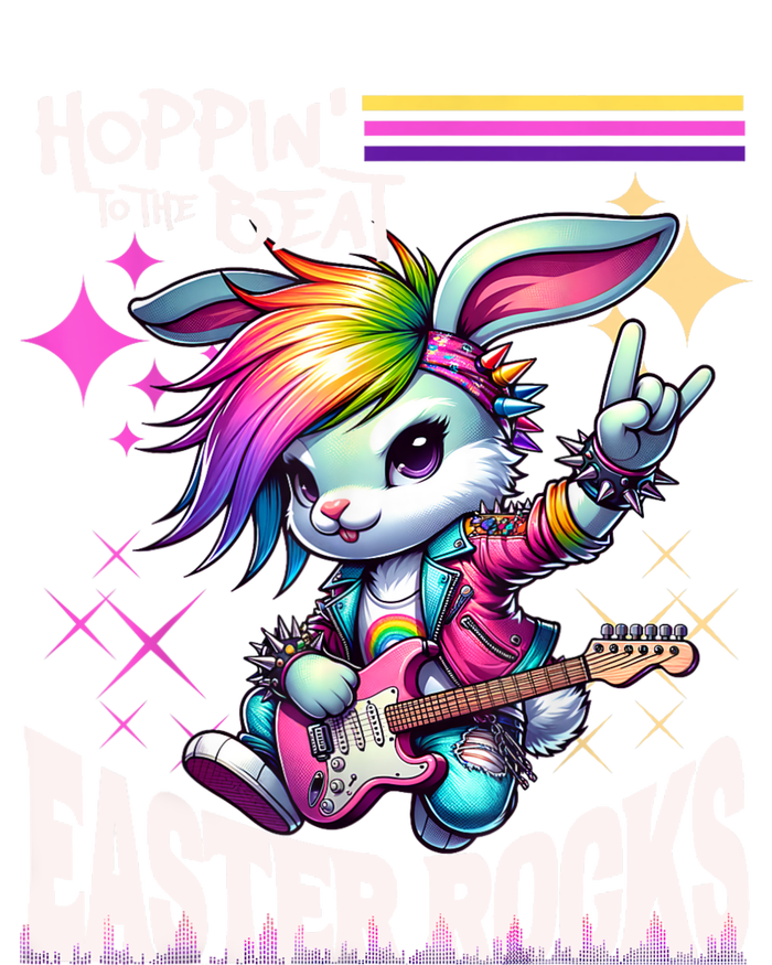 Cute Punk Rocking Bunny Hopping Rabbit Easter Rocks Bumper Sticker