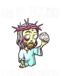 Funny Zombie Jesus He Is Risen Easter Rizzin Eat Your Brains Ladies Long Sleeve Shirt