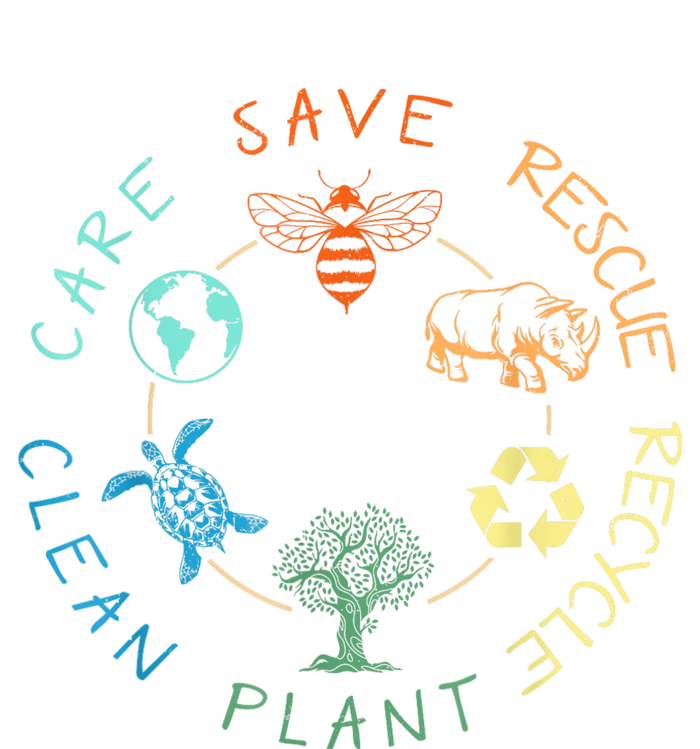 Save Bees Rescue Animals Recycle Plastic Earth Day 2024 T-Shirt