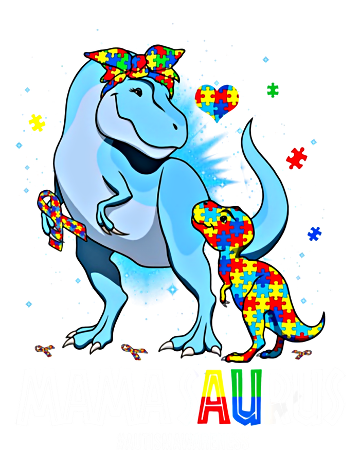 Mamasaurus Rex Autism Awareness Autistic MotherS Day Funny Gift Women's Racerback Tank